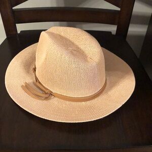 Tan Woven Fedora Hat